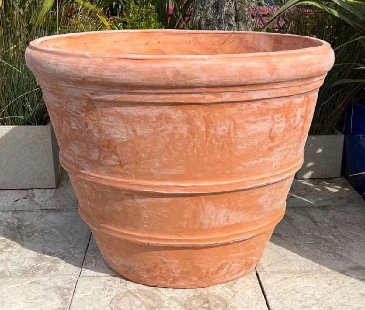 Aged Banded Terracotta Bowl