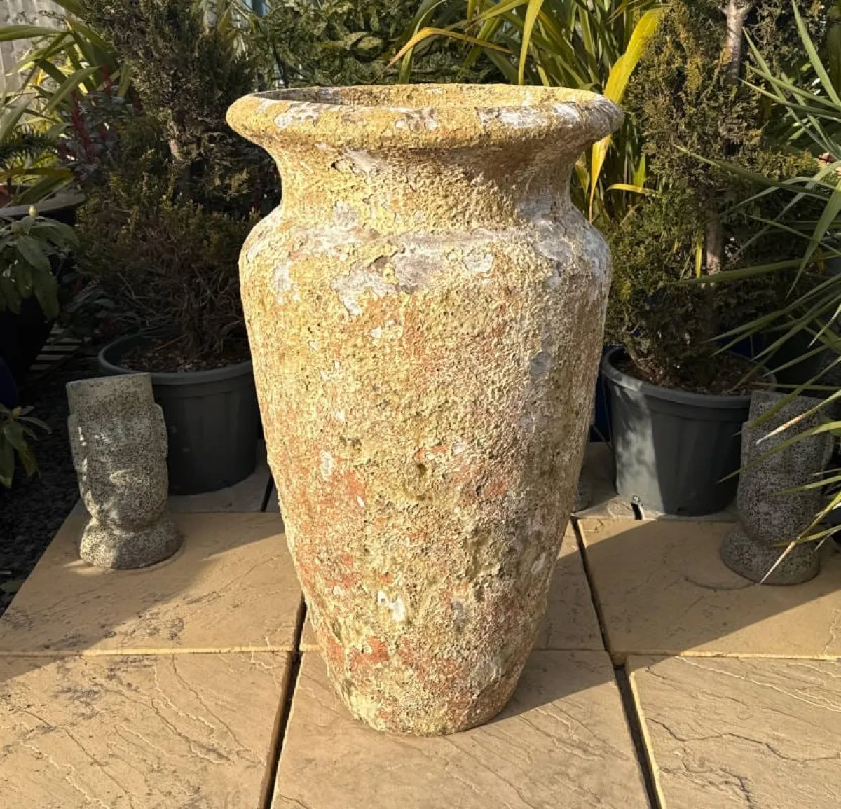 Crusted Stone-Effect Urn