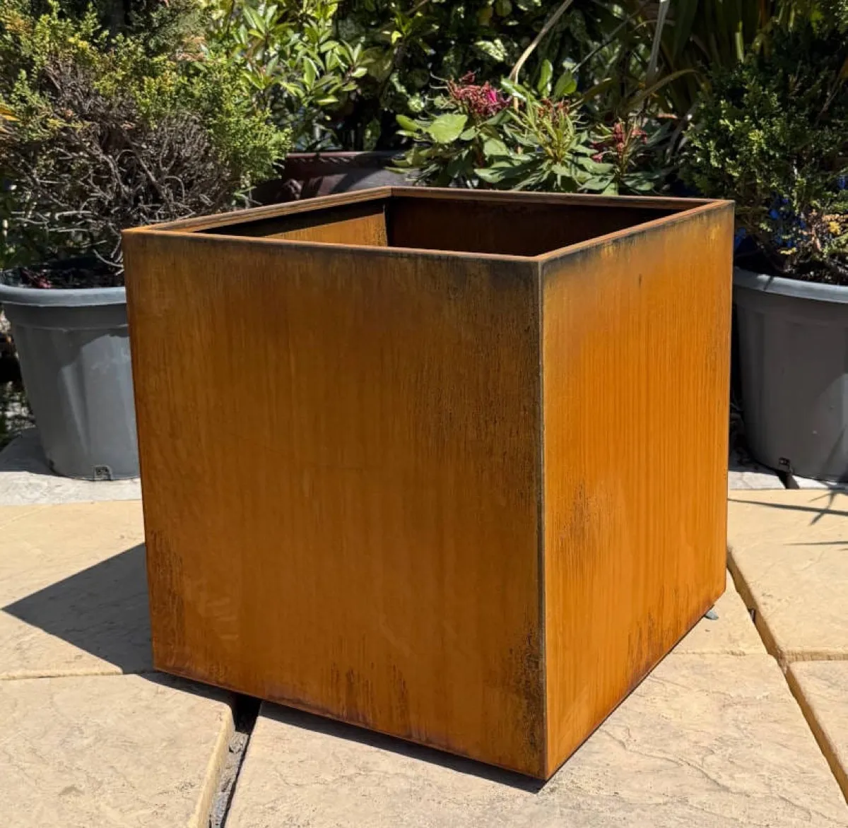 Corten Steel Cube Planter