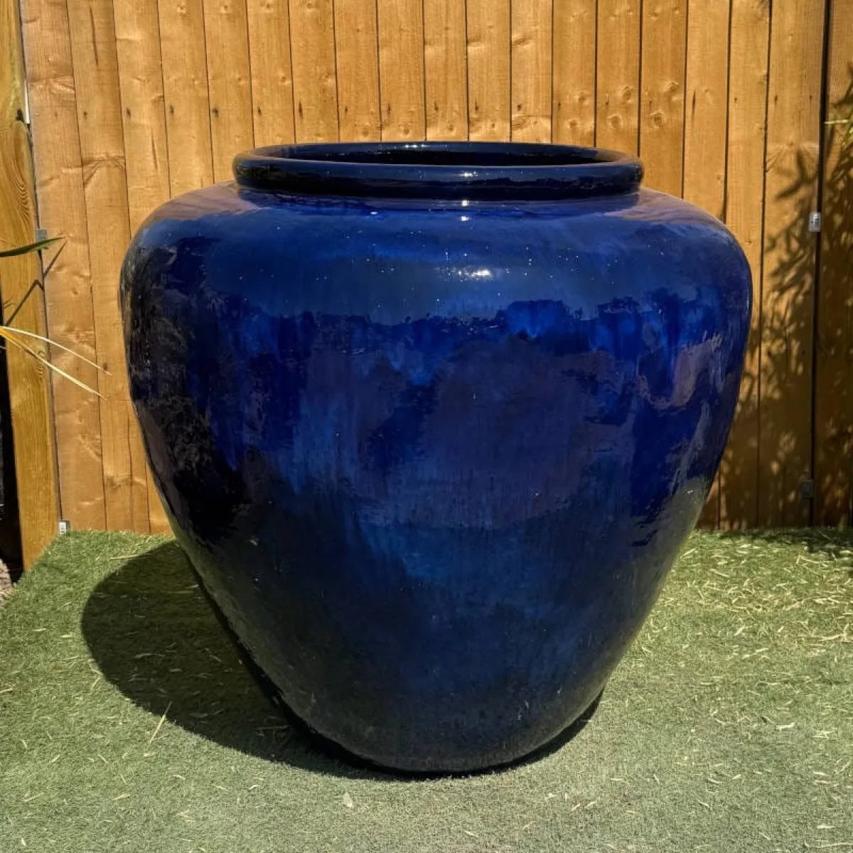 Deep Blue Glazed Giant Urn