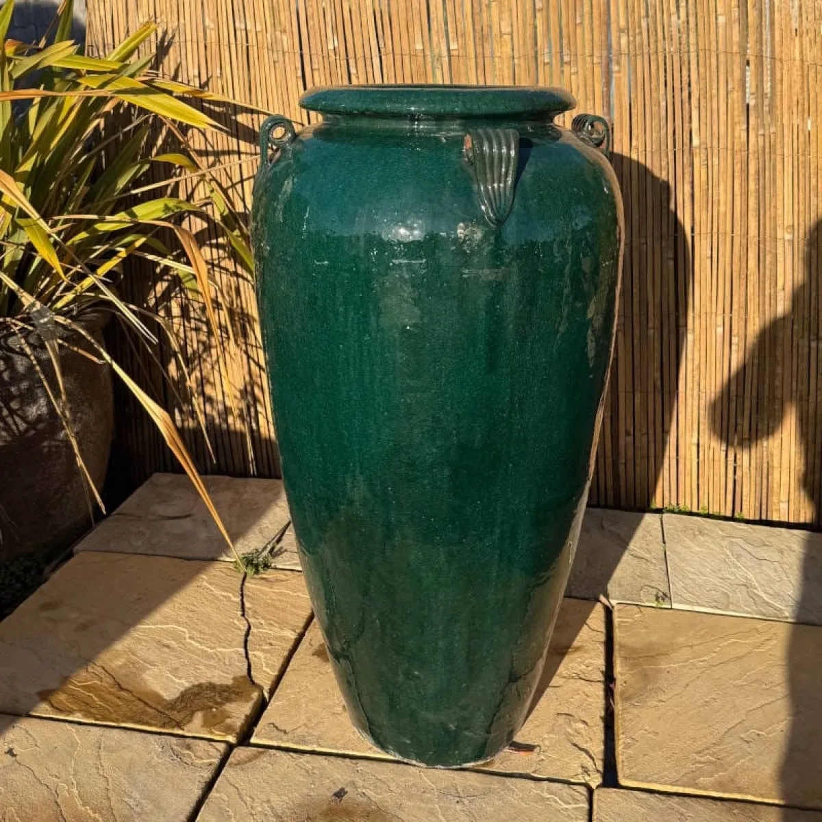 Deep Green Glazed Amphora