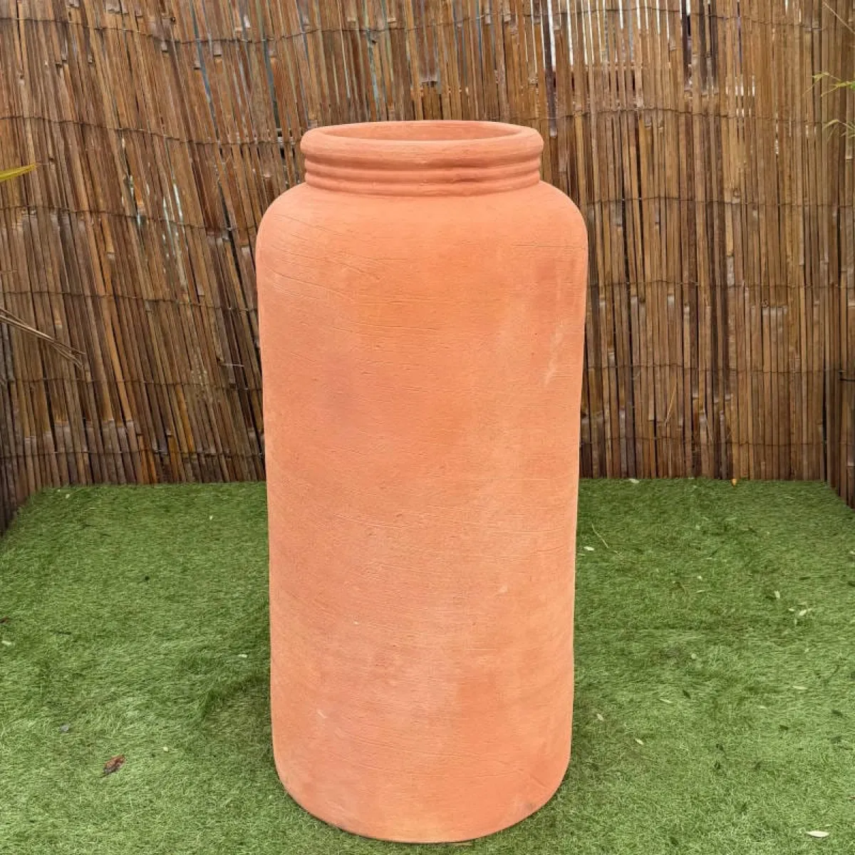Straight-Sided Terracotta Cylinder Jar