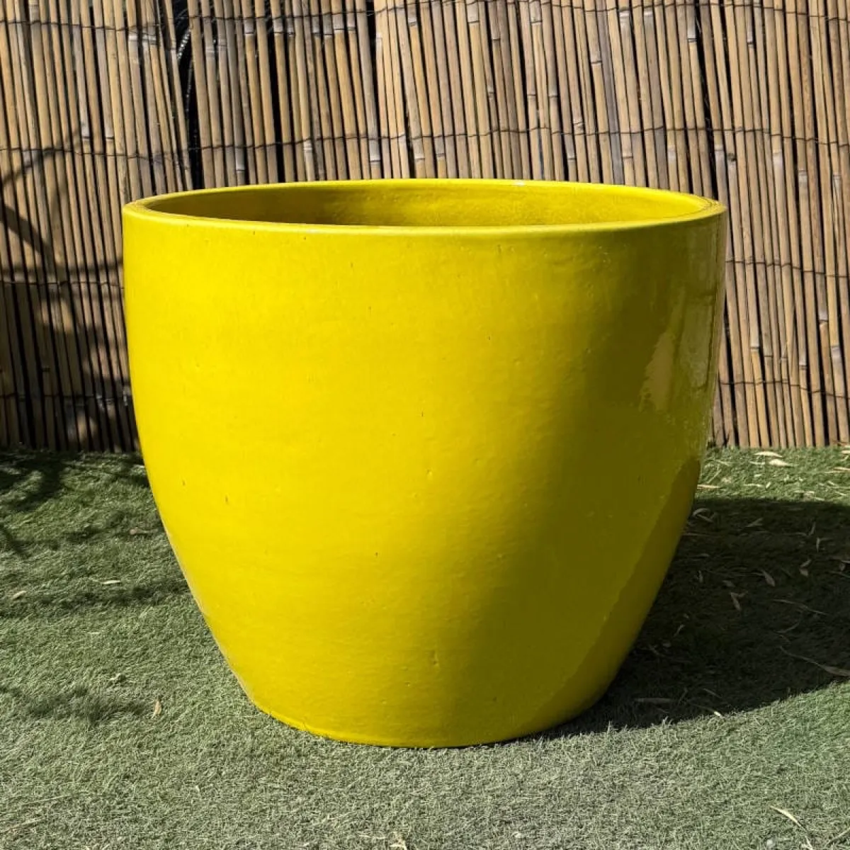 Ochre Glazed Egg Pot